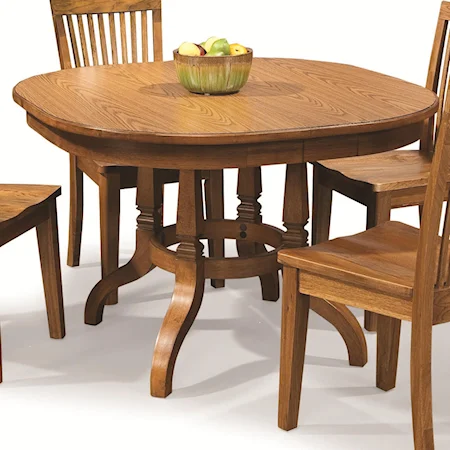 Square/Round Pedestal Table with Laminate Top & 18" Leaf